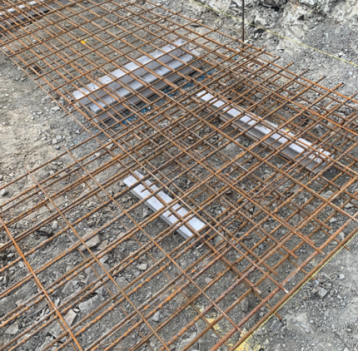 Steel reinforcement mesh foundation