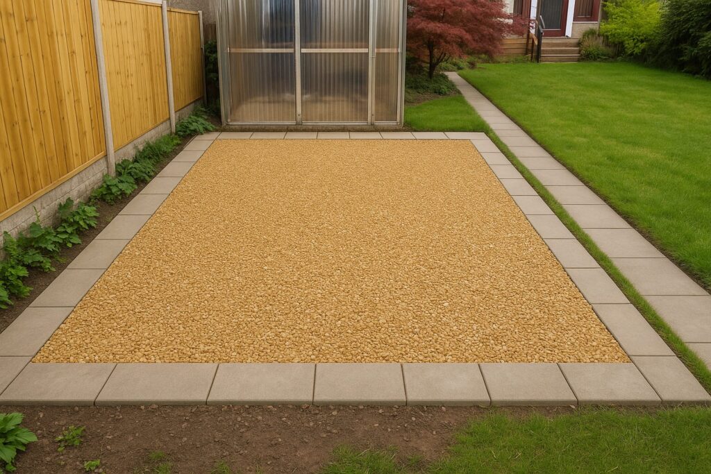 Resin bound aggregate garden patio