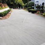 freshly poured concrete driveway
