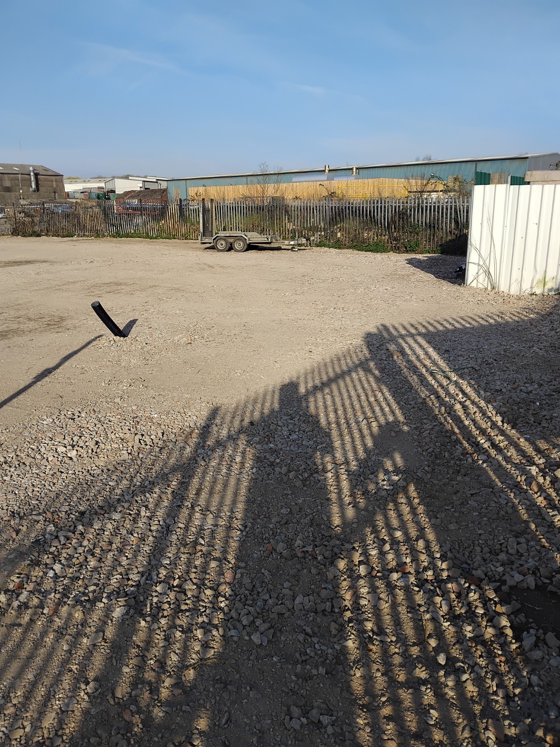 Finished aggregate groundworks across the container storage yard